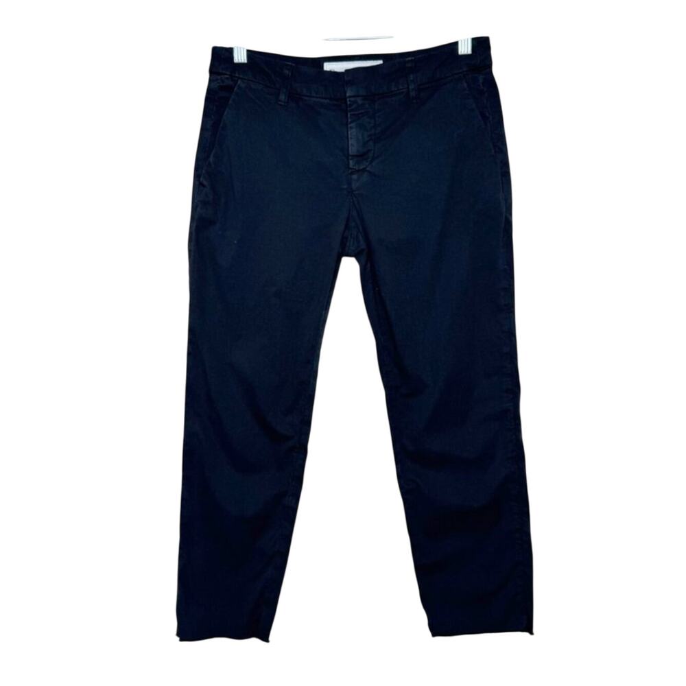 Frank & Eileen Wicklow Crop Pants Washed Black Raw Hem Size 2 - Picture 3 of 15